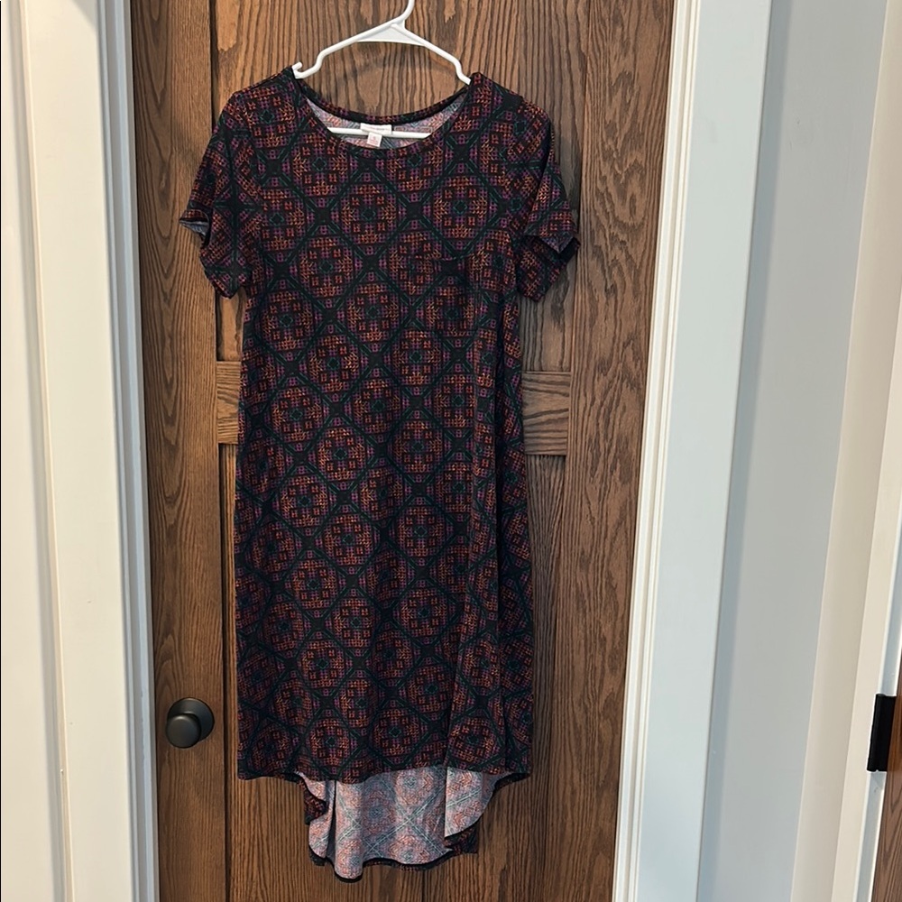 Lula Roe Patterned Short Sleeve Dress